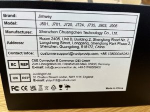 Φωτογραφία 2 Πίσω μέρος εξοπλισμού με τεχνικά χαρακτηριστικά.